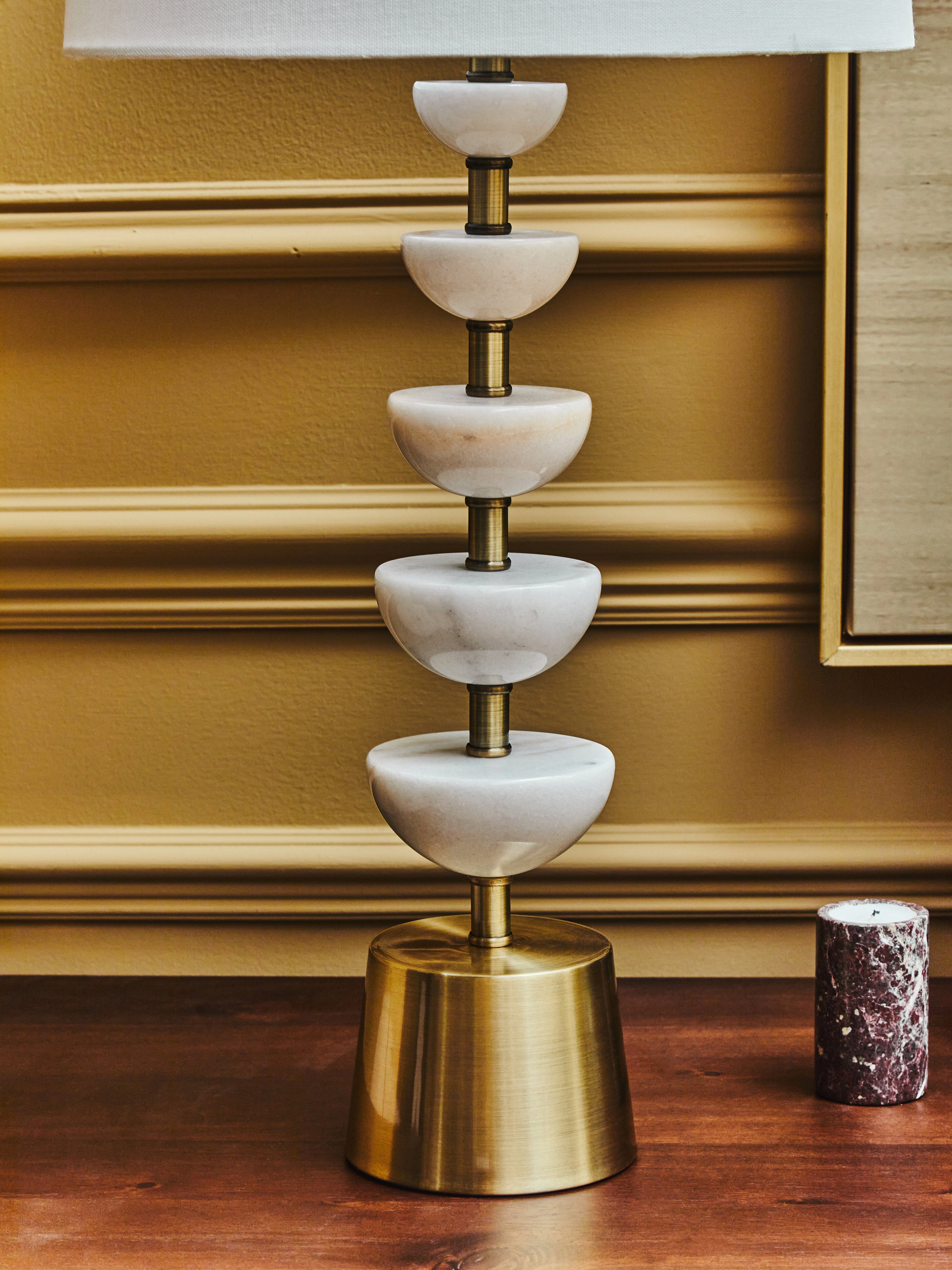 Bonnie White Marble & Gold Table Lamp